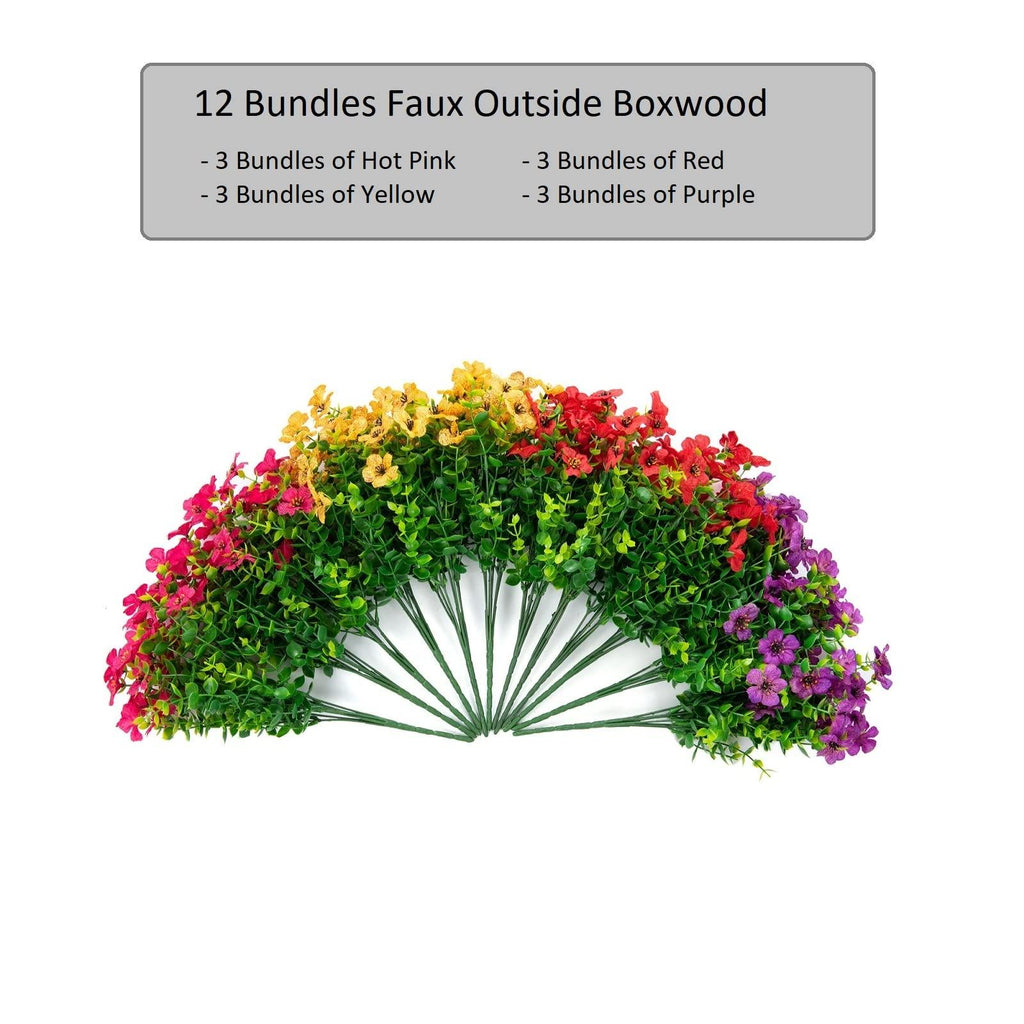14" Faux Silk Daisy with Eucalyptus 12 Bundles- 4 Mix Color