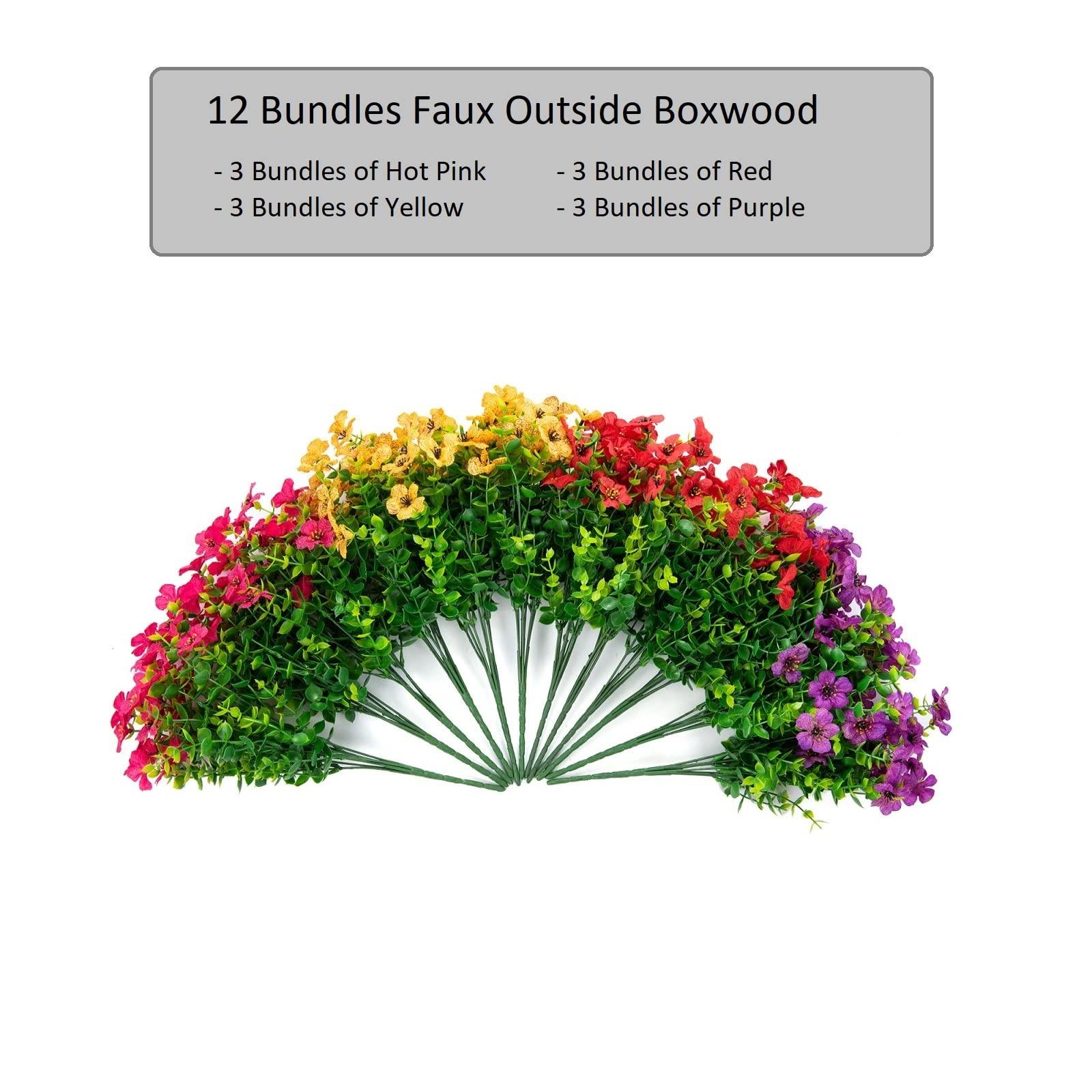 14" Faux Silk Daisy with Eucalyptus 12 Bundles- 4 Mix Color