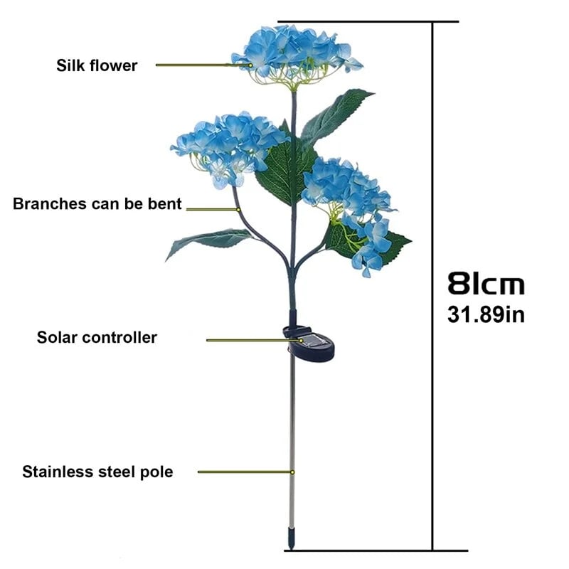 💐Summer Hot Sale 49% OFF--Solar Hydrangea Flower Light With 3 Head