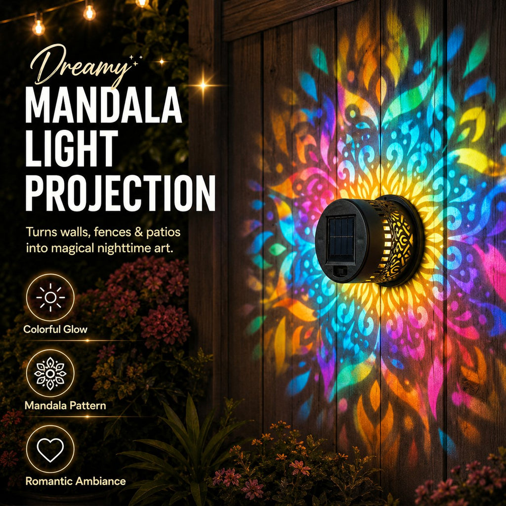 🔥Limited 60% OFF🔥Solar Mandala Projector Light Patio Ambient Decor