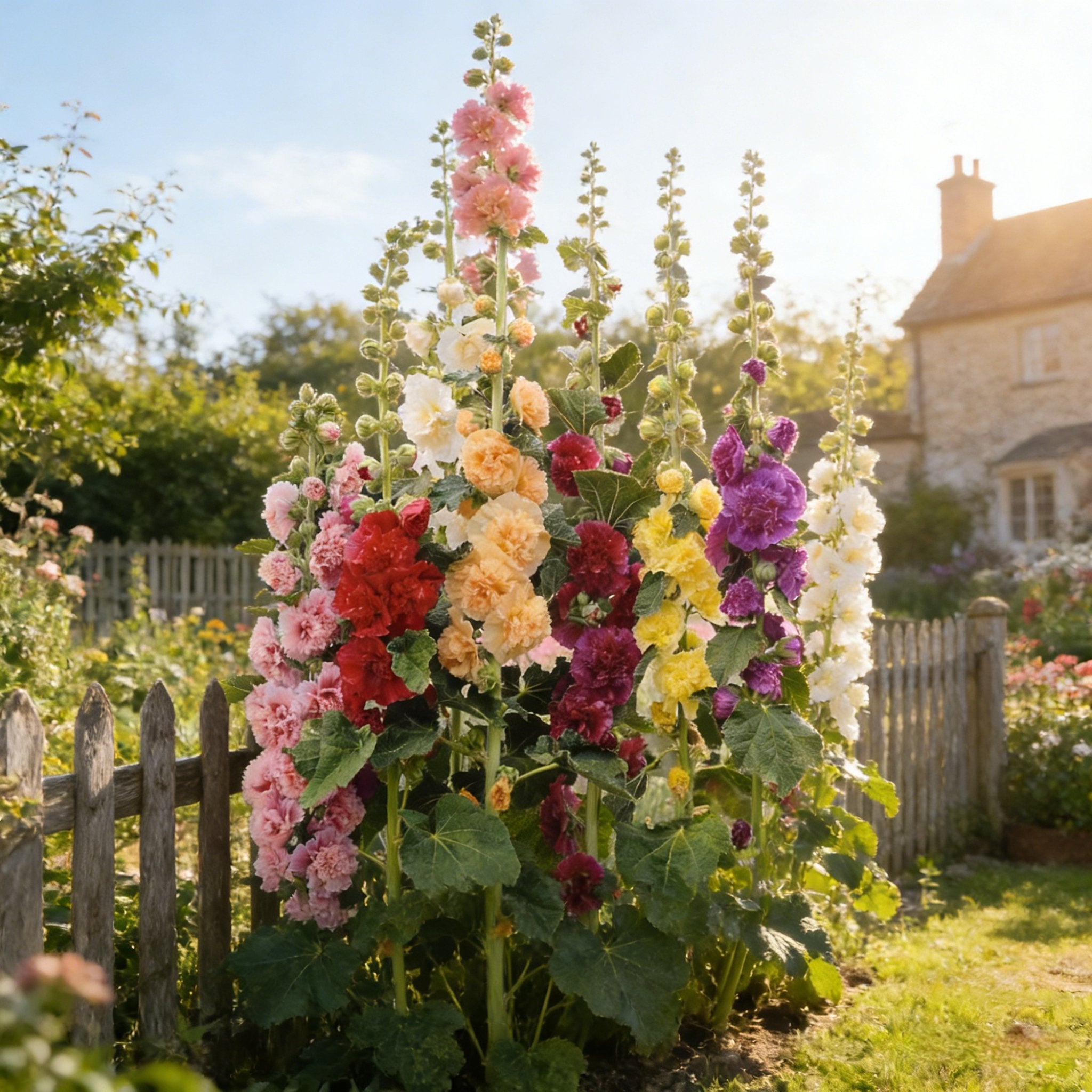 🌸Double Hollyhocks: The "Towering Peonies" of the Garden World