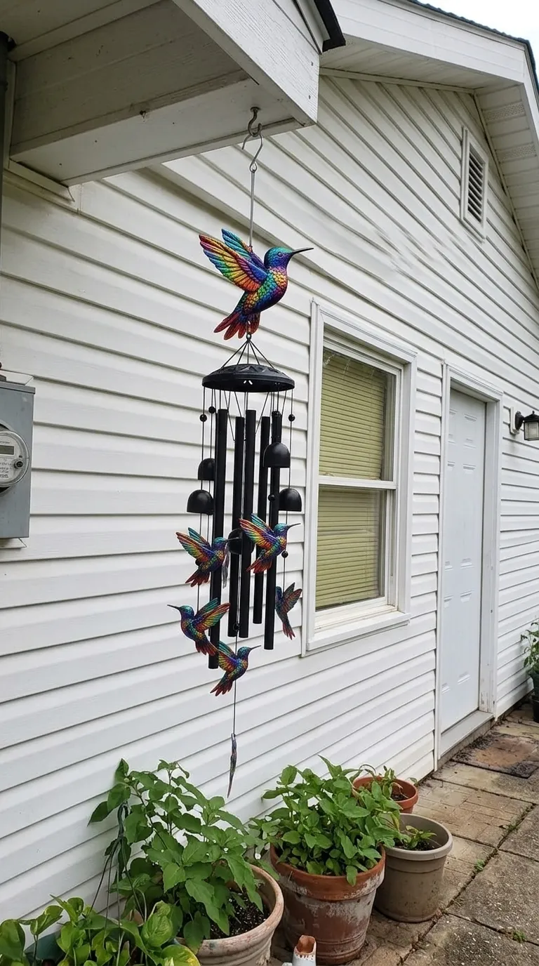 🔥Limited 60% OFF🔥-🐦Vintage Colorful Hummingbird Wind Chime with Metal Tubes and Bells (Handmade by Jordan Maynard®)