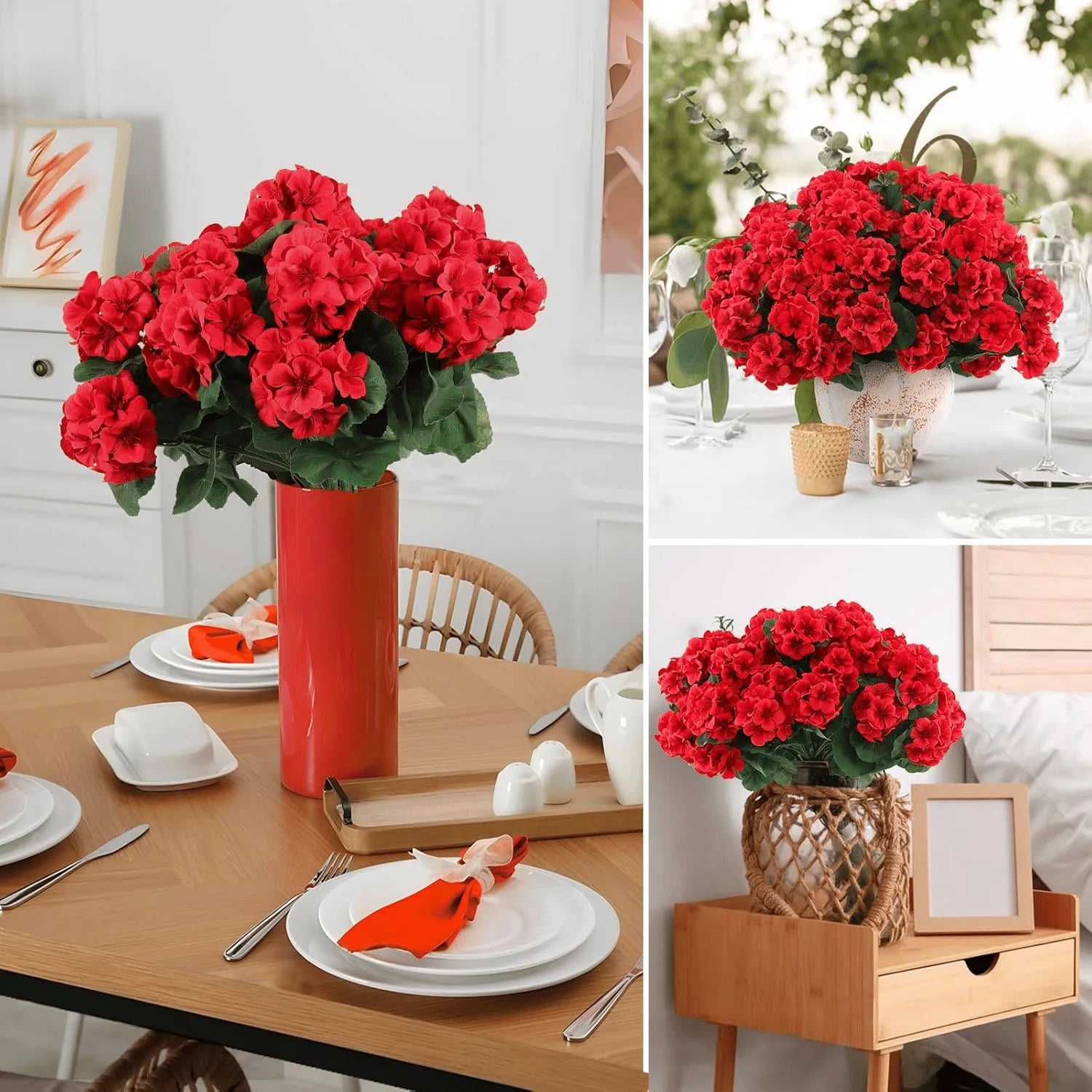 🔥Last Day 60% OFF🔥Artificial Geranium Flowers - UV resistant, Waterproof, Windproof
