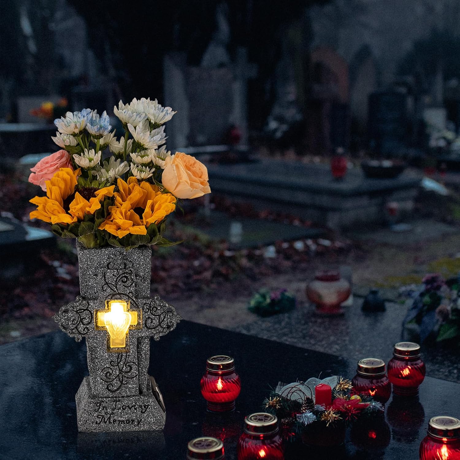 🔥ON SALE 59% OFF🔥Solar Cemetery Grave Vase