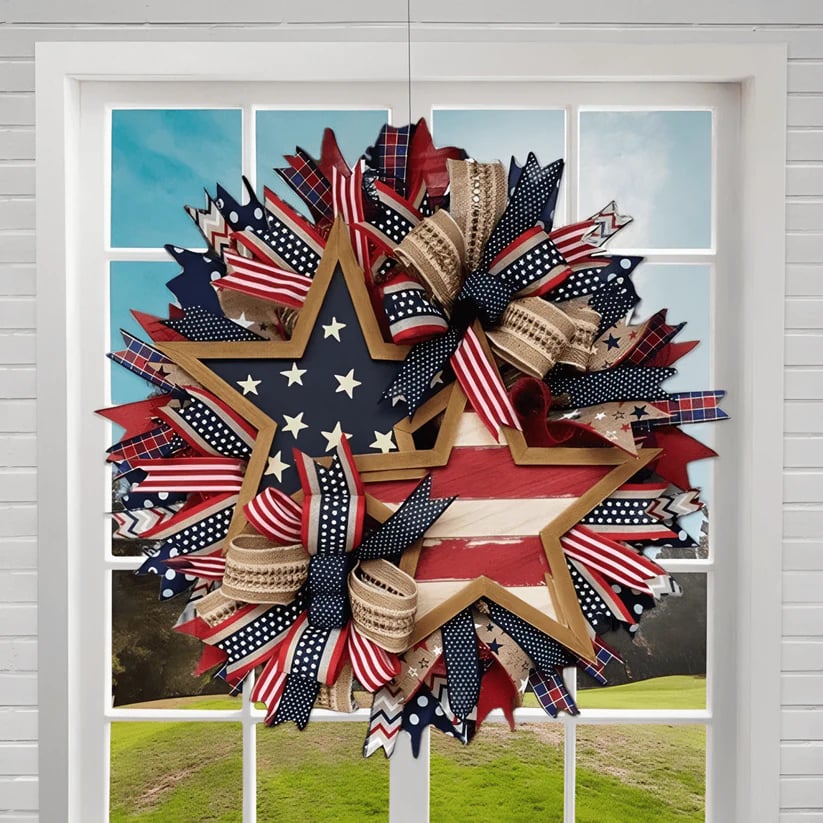 🇺🇸 250th Anniversary Handmade American Patriotic Wreath