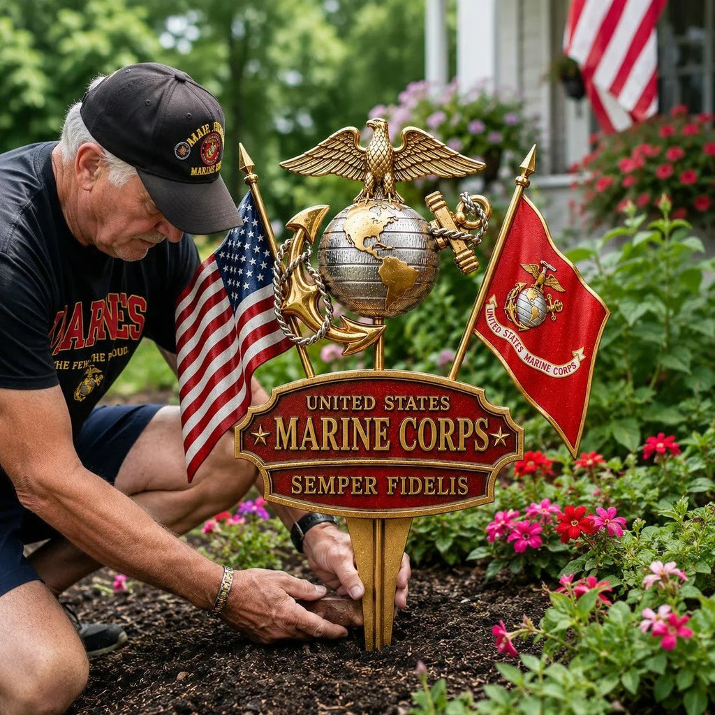 🏆Last Day Promo: 60% OFF 🎖️-US Marine Corps Semper Fidelis Tribute Garden Stake - ✈️Buy 3 Free Shipping Today!