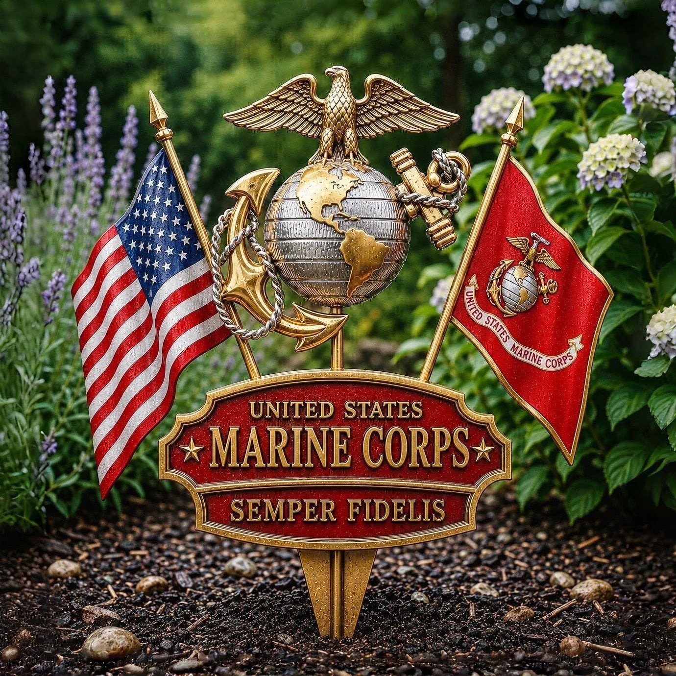🏆Last Day Promo: 60% OFF 🎖️-US Marine Corps Semper Fidelis Tribute Garden Stake - ✈️Buy 3 Free Shipping Today!
