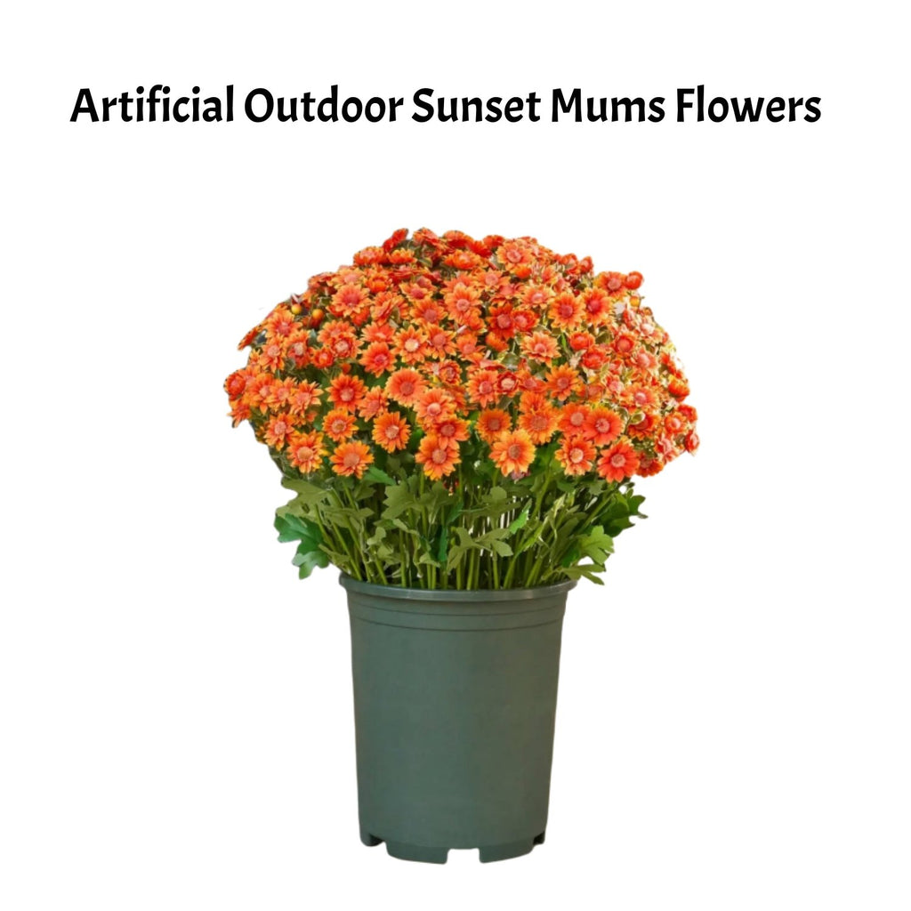 🔥 $9.96 On Sale Only Today 🌱 Artificial Outdoor Sunset Mums Flowers - UV resistant, Waterproof, Windproof