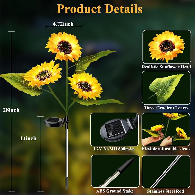🌻Last Day 60% OFF🌞Solar LED Sunflower Garden Lights(29.6inch/74cm)