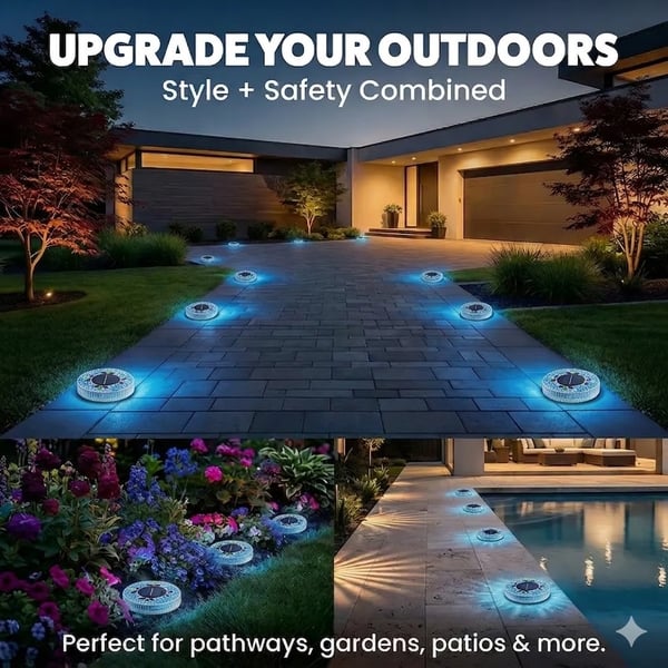 ✨ Limited 60% OFF🔥-☀️Mosaic Solar LED Disk Lights Add a Magical Glow to Your Garden, Patio & Walkway💙