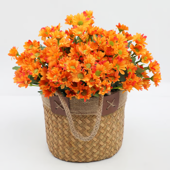 🔥 $9.96 On Sale Only Today 🌱 Artificial Outdoor Sunset Mums Flowers - UV resistant, Waterproof, Windproof
