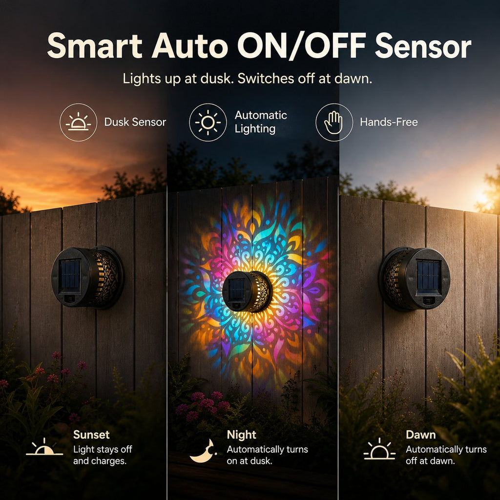 🔥Limited 60% OFF🔥Solar Mandala Projector Light Patio Ambient Decor