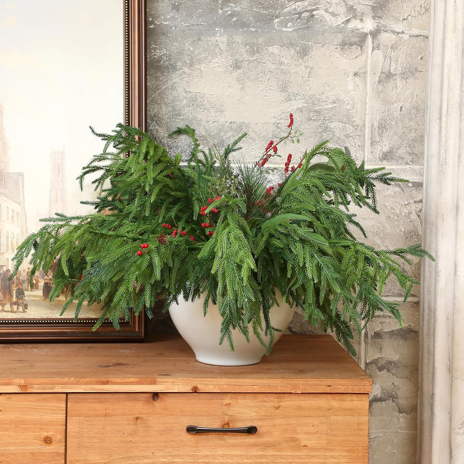 🔥$7.99 Today Only🔥The Best Holiday Greenery - Realistic Norfolk Pine Stems