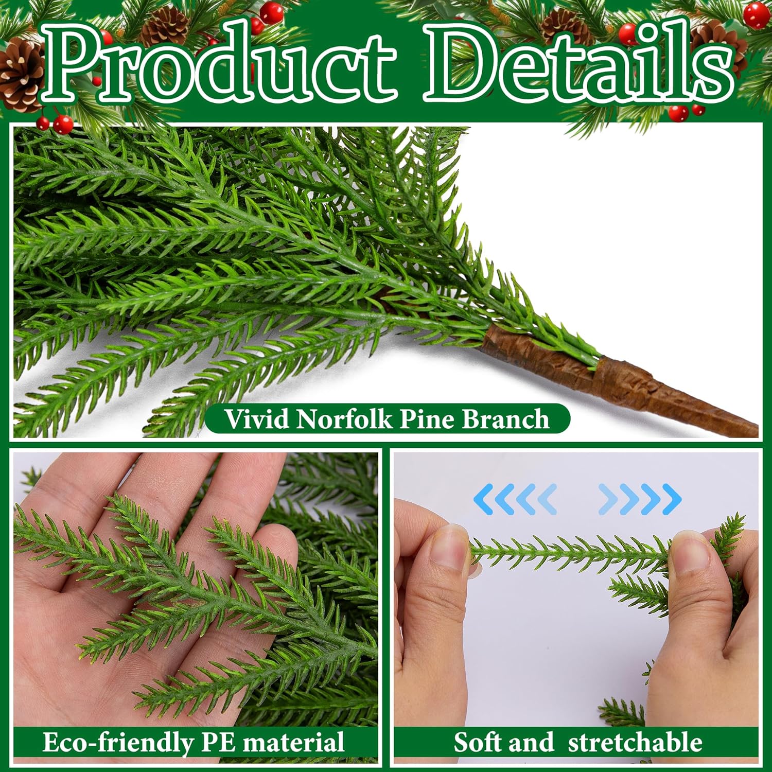 🔥$7.99 Today Only🔥The Best Holiday Greenery - Realistic Norfolk Pine Stems