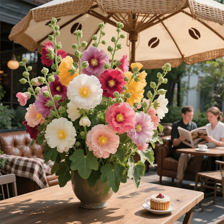 🌸Double Hollyhocks: The "Towering Peonies" of the Garden World