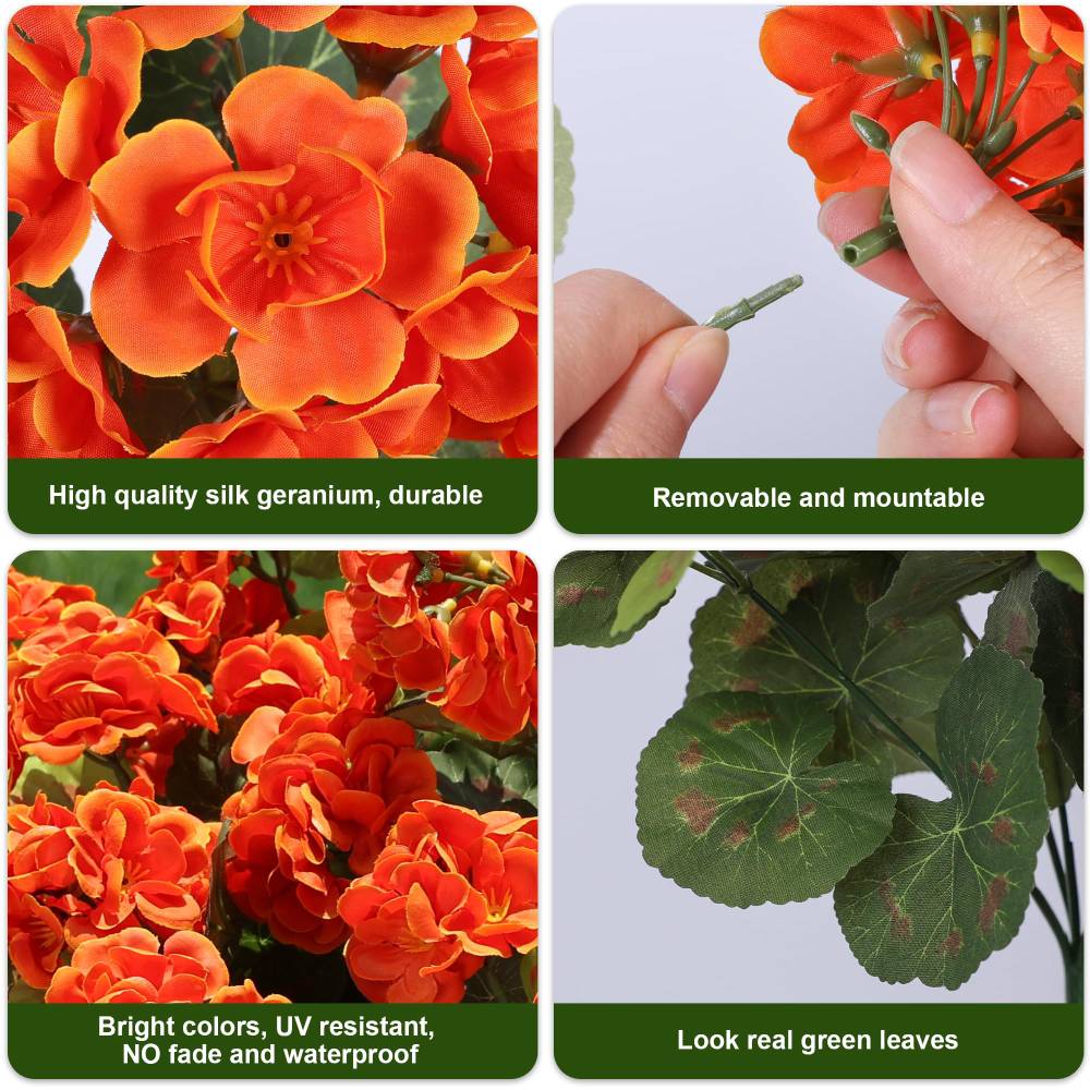 🔥Last Day 60% OFF🔥Artificial Geranium Flowers - UV resistant, Waterproof, Windproof