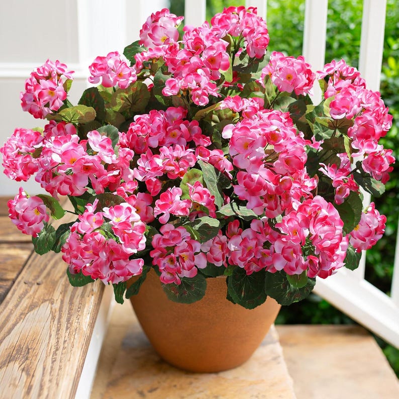 🔥Last Day 60% OFF🔥Artificial Geranium Flowers - UV resistant, Waterproof, Windproof