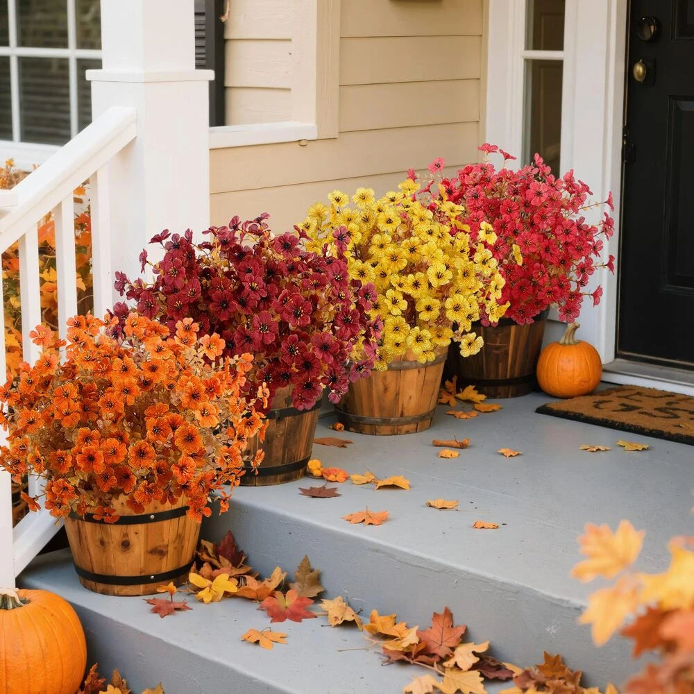 🏆 50K+ SOLD! 🌼Lifelike UV-Resistant Autumn Flowers – Waterproof, Windproof & Perfect for Fall Decor 🍂