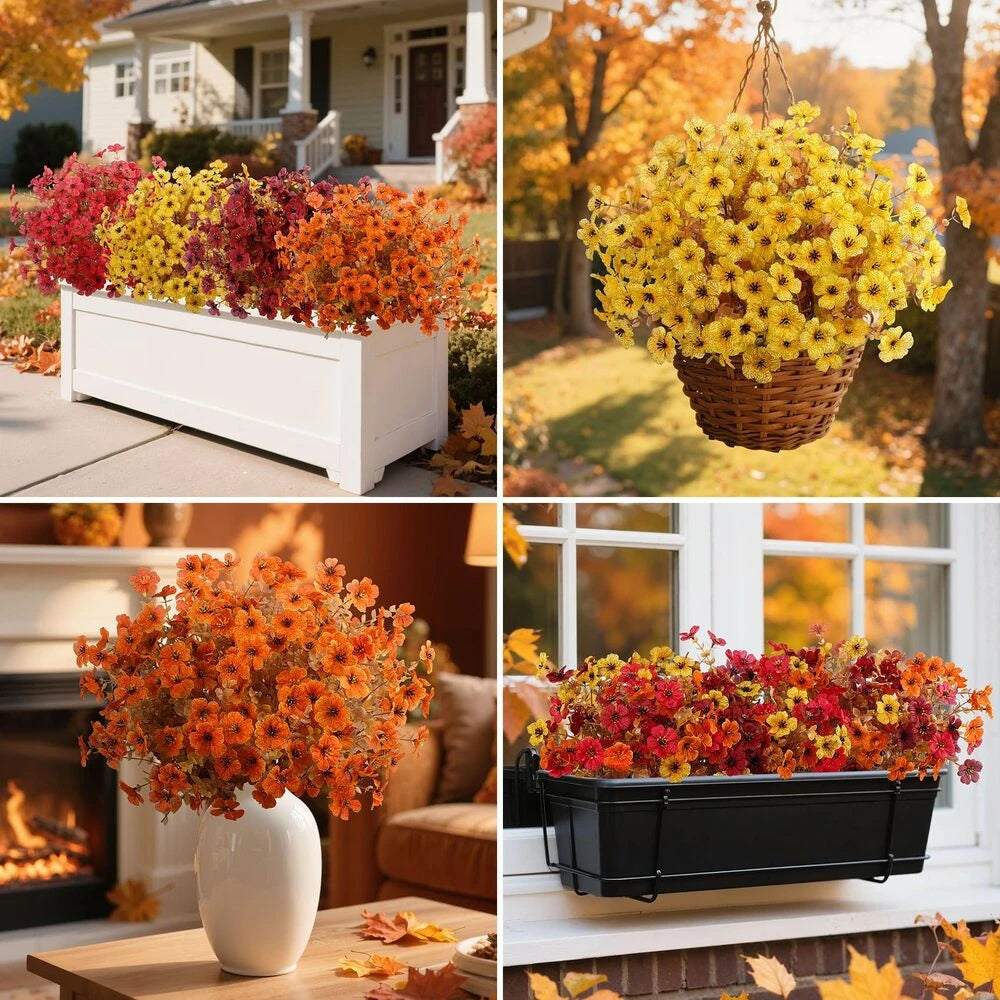 🏆 50K+ SOLD! 🌼Lifelike UV-Resistant Autumn Flowers – Waterproof, Windproof & Perfect for Fall Decor 🍂