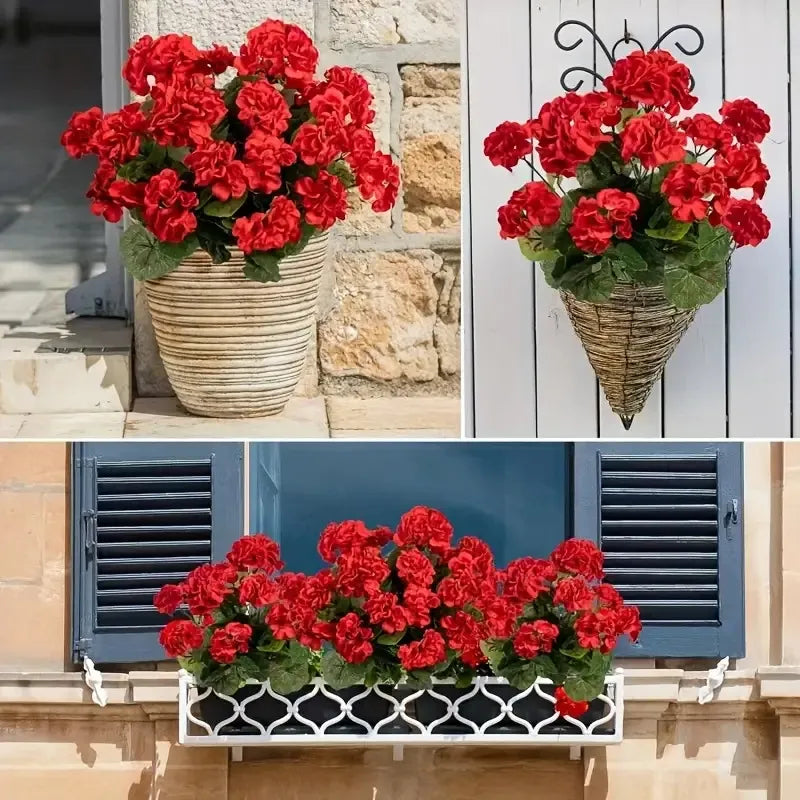 🔥Last Day 60% OFF🔥Artificial Geranium Flowers - UV resistant, Waterproof, Windproof