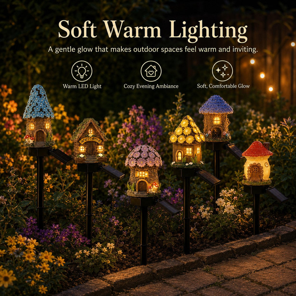 🔥Limited 60% OFF🔥-🍄✨ Turn Your Backyard Into An Enchanted Fairy Forest! Solar Mushroom Cottage Garden Light