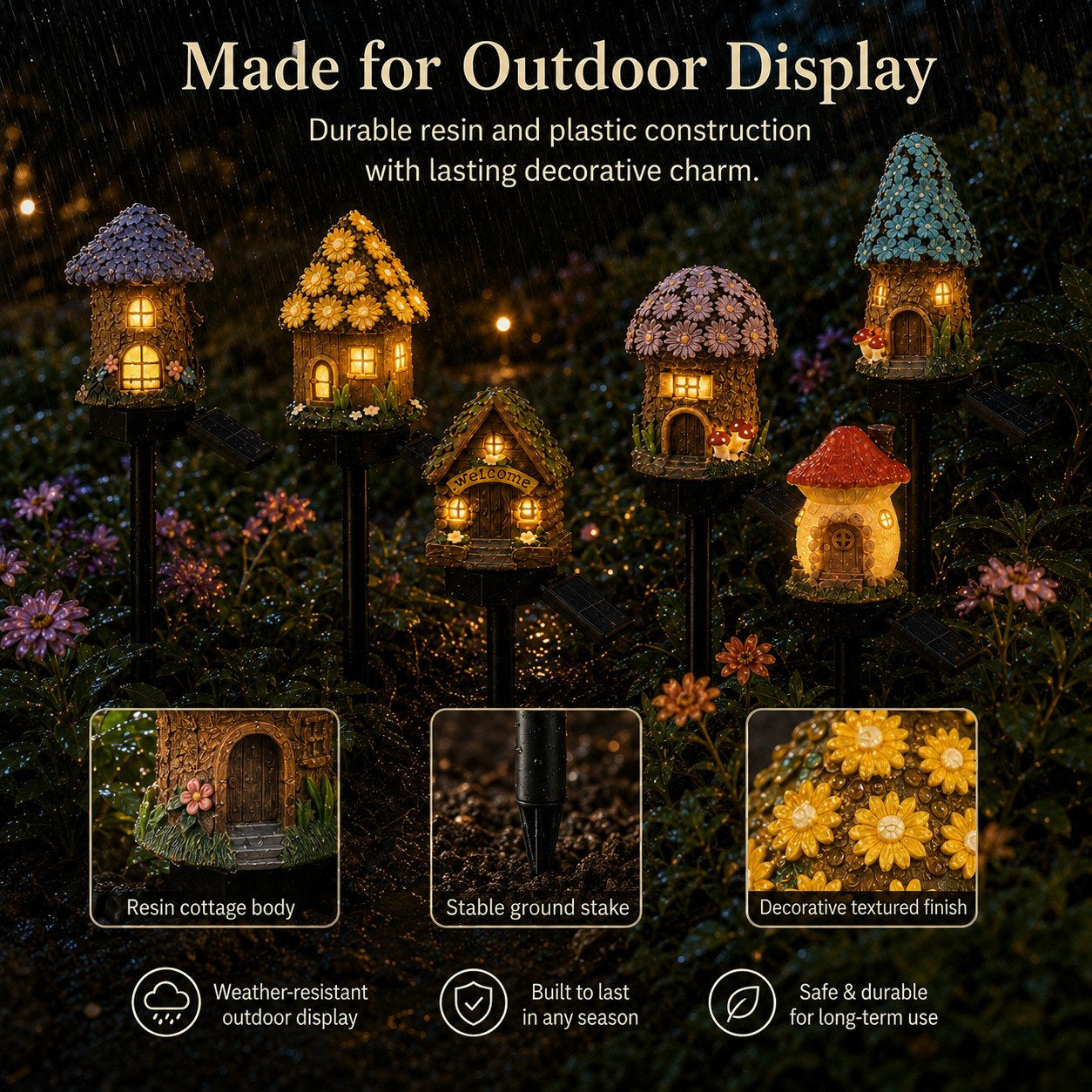 🔥Limited 60% OFF🔥-🍄✨ Turn Your Backyard Into An Enchanted Fairy Forest! Solar Mushroom Cottage Garden Light