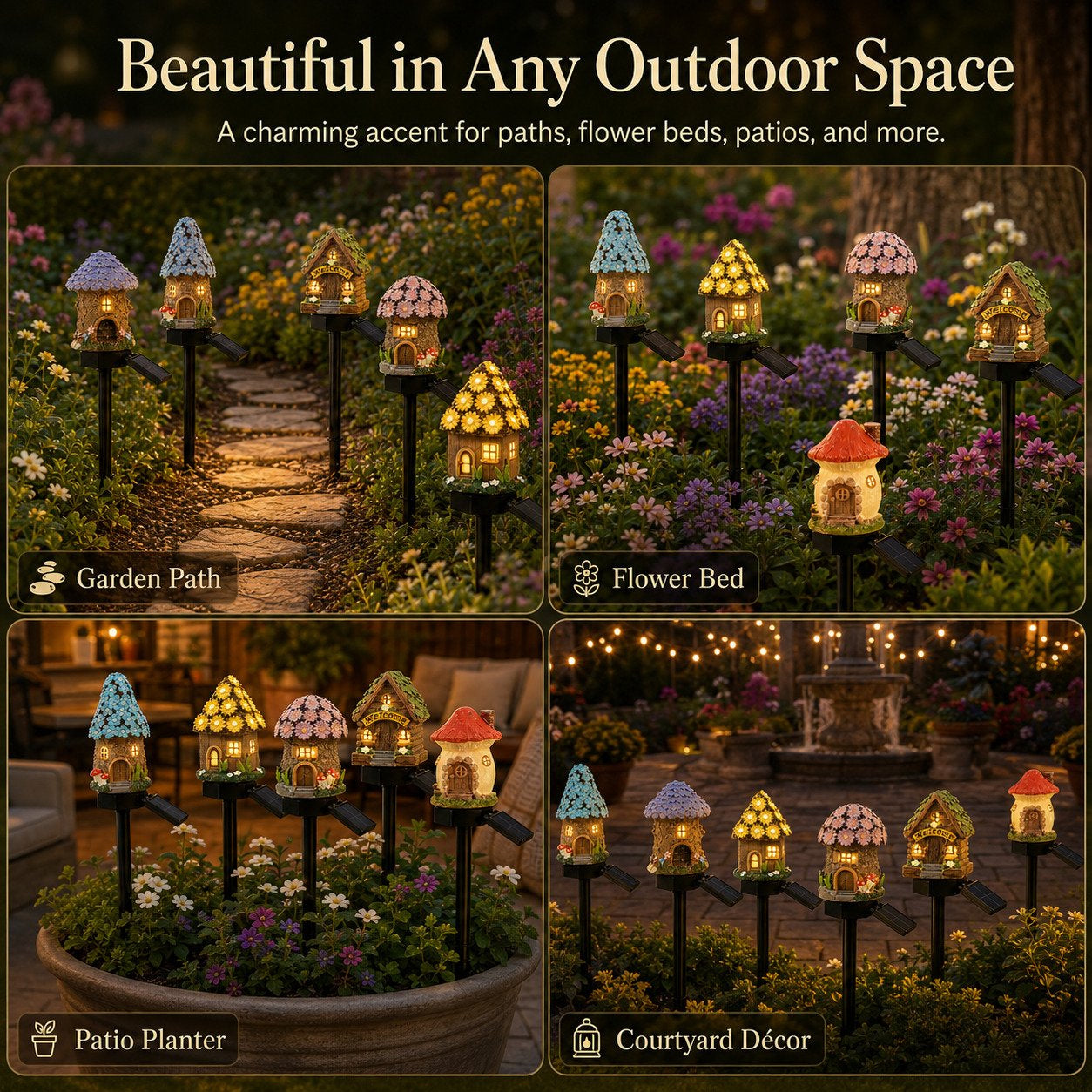 🔥Limited 60% OFF🔥-🍄✨ Turn Your Backyard Into An Enchanted Fairy Forest! Solar Mushroom Cottage Garden Light