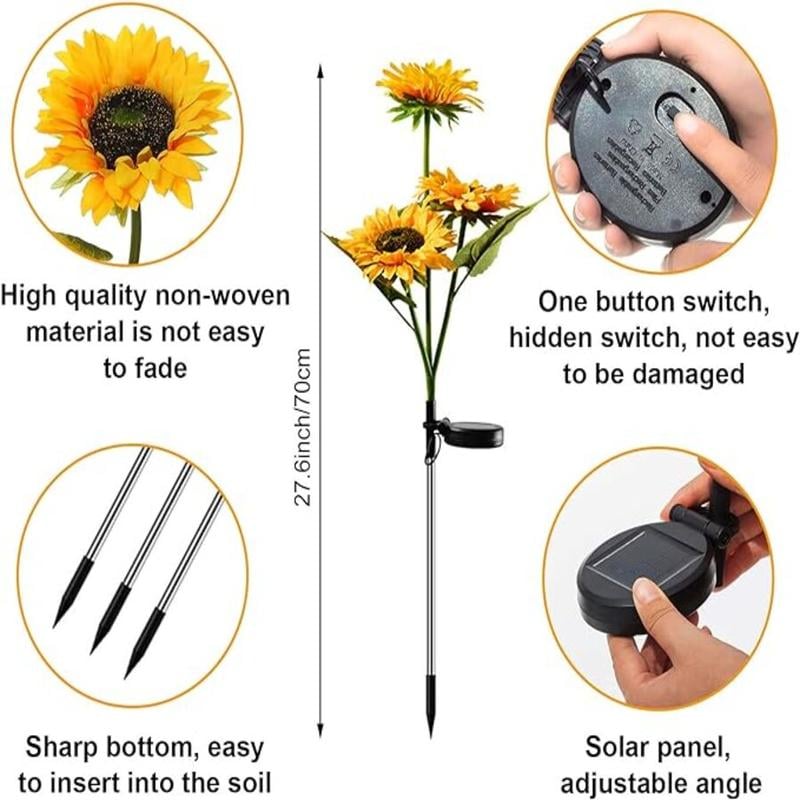 🌻Last Day 60% OFF🌞Solar LED Sunflower Garden Lights(29.6inch/74cm)